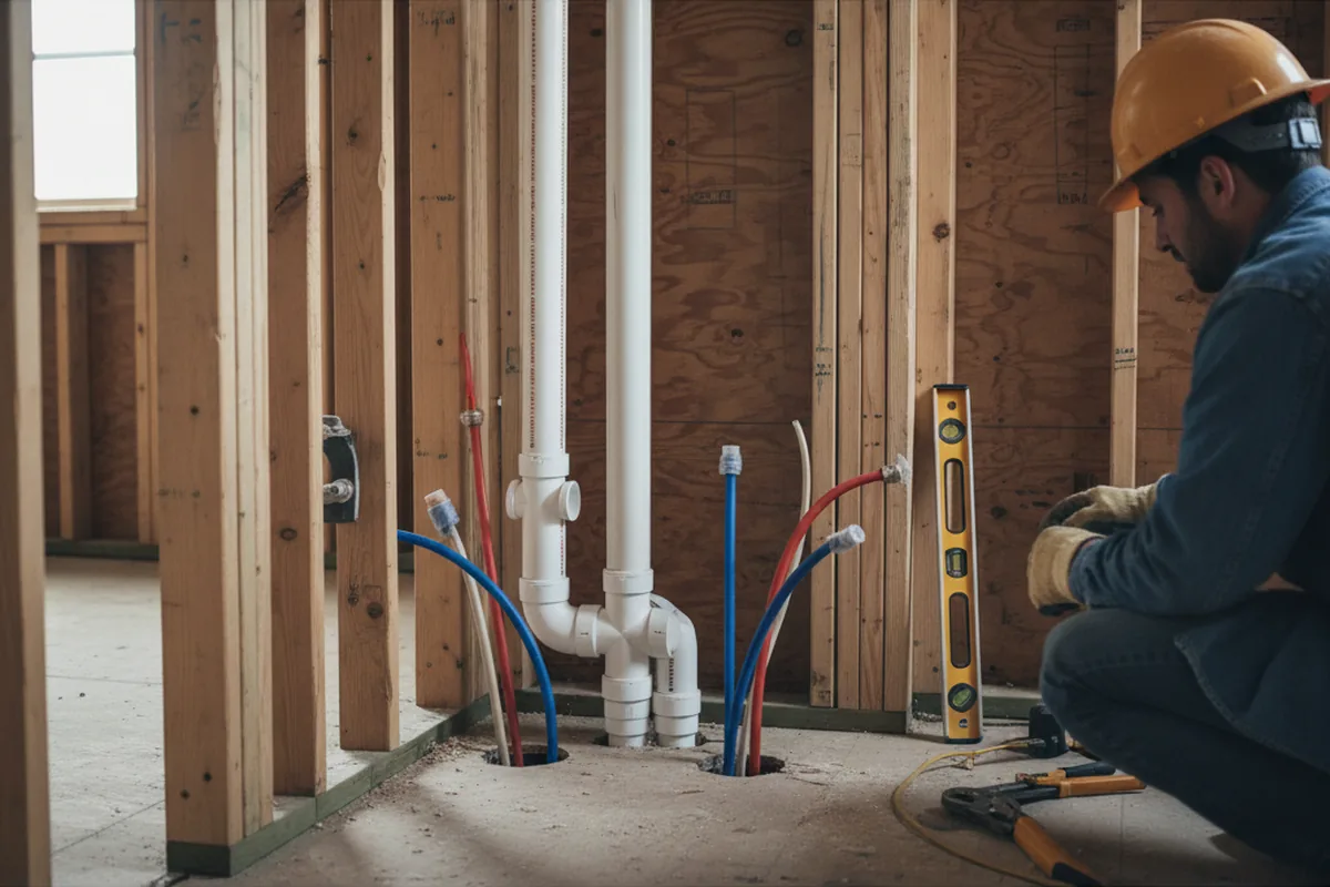 Drain and supply rough-in during Drain Cleaning in Housatonic